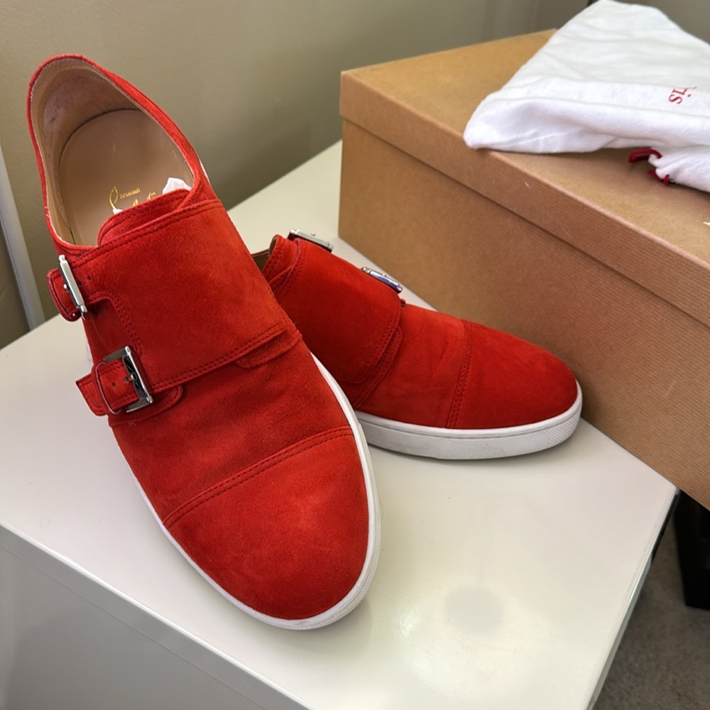 Christian Louboutin Red Double Strap Loafers - Picture 5 of 5